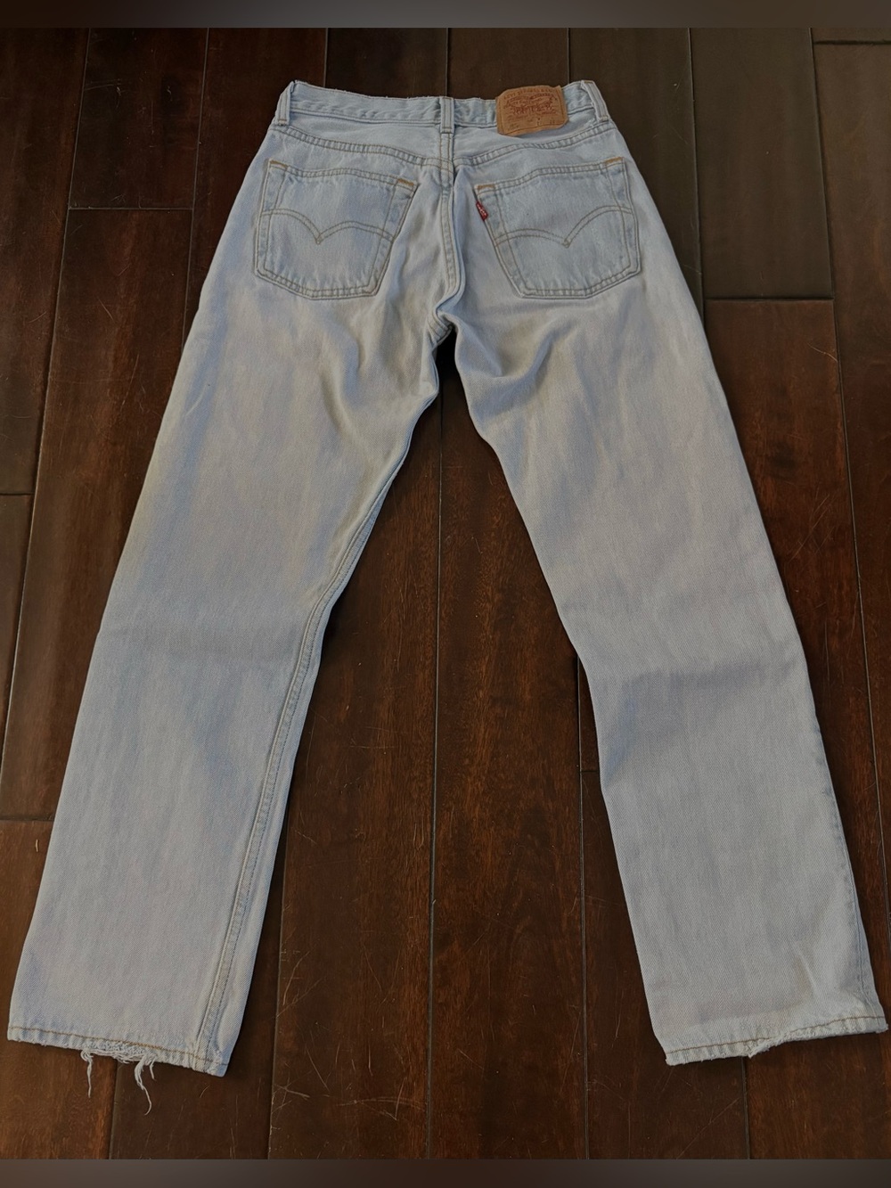 Vintage 90’s Levi's 501 Light Wash Button-Fly Blue Jeans - Made in USA - Picture 2 of 11
